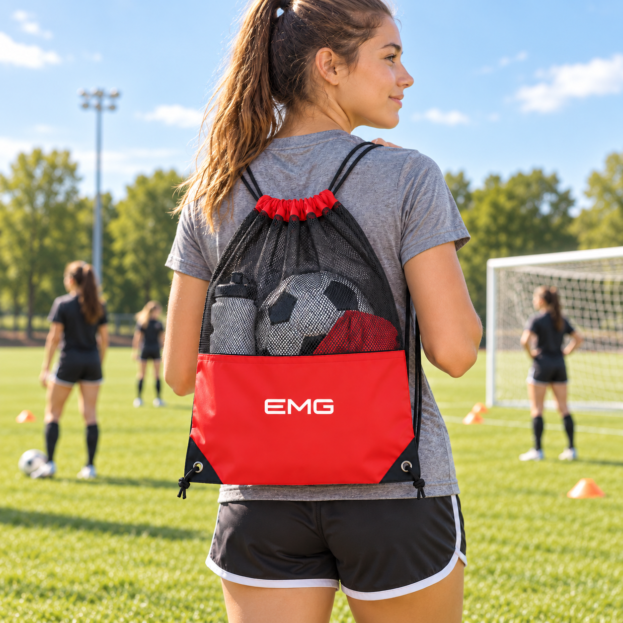 Mesh Drawstring Sports Bag view 3