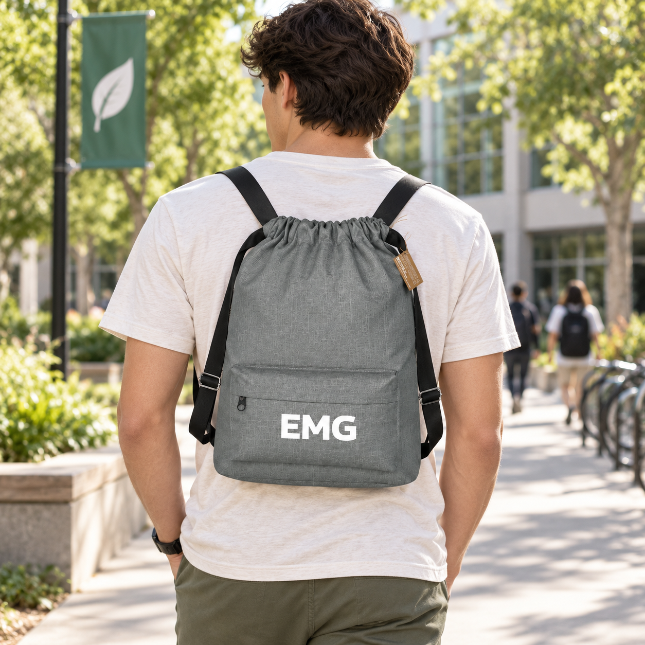 EcoVenture RPET Drawstring Backpack - Sustainable Campaign Essential view 3