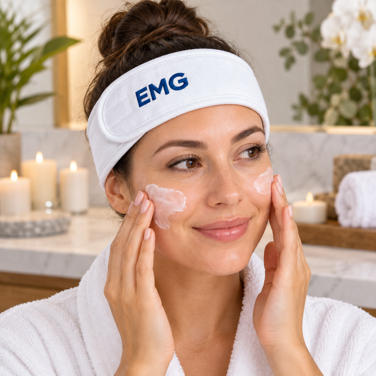 Terry Cloth Spa Headband with Hook and Loop Closure - Wellness Program Essential view 3