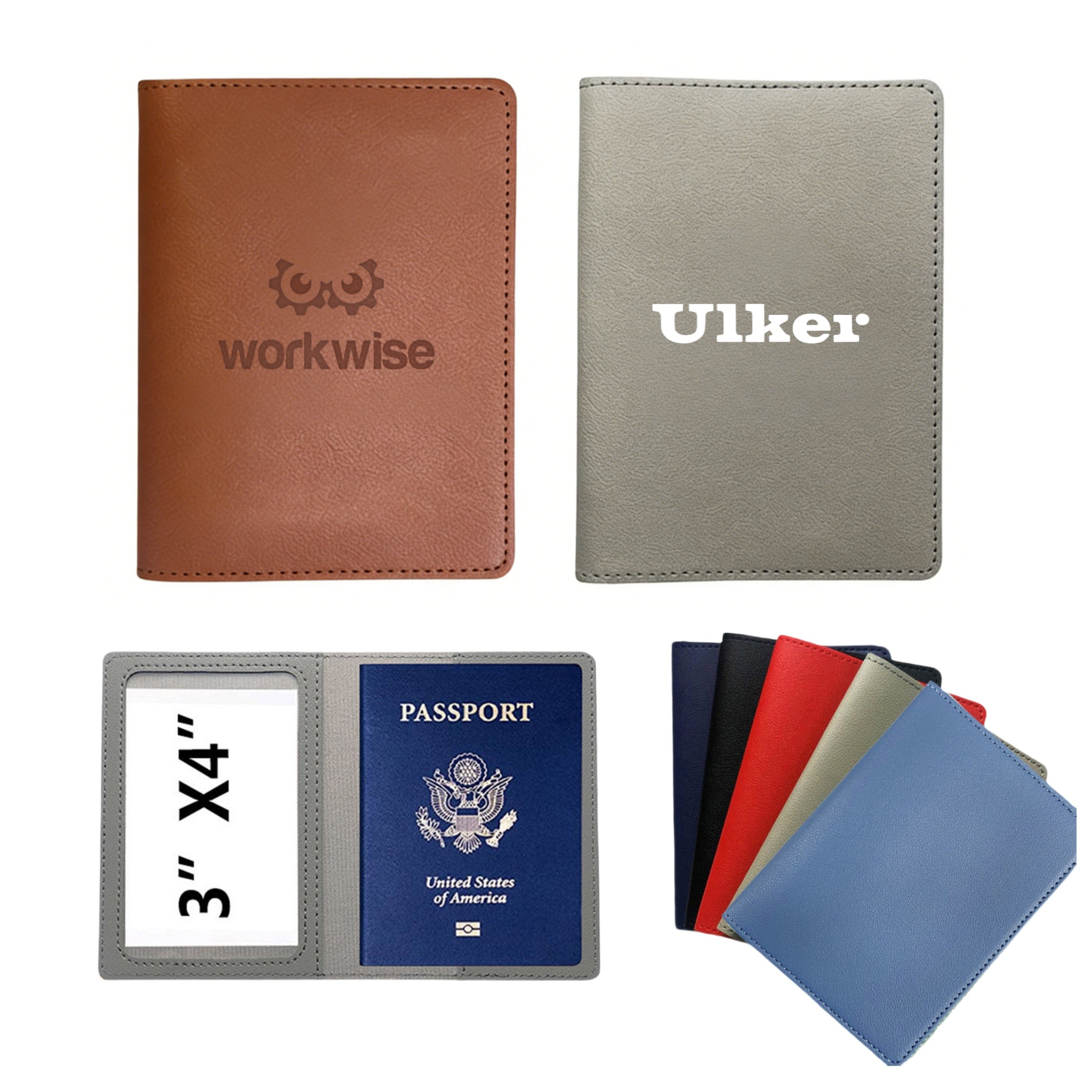 Debossed PU Leather Passport Holder Cover