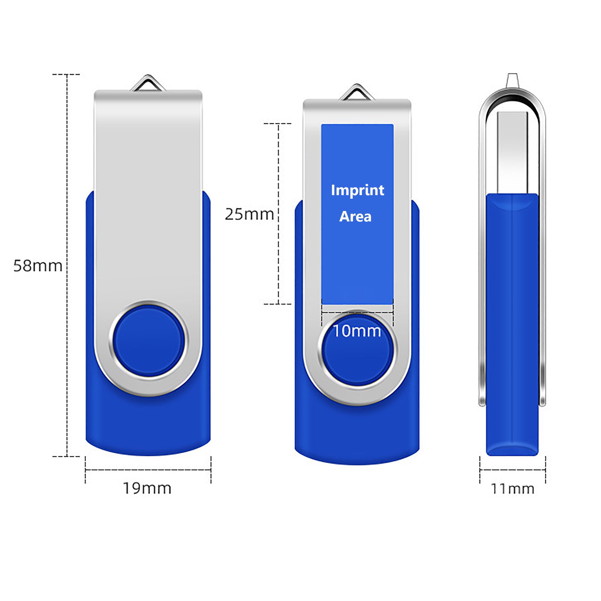 2GB USB Flash Drive with Metal Swivel Cover - Tech & Onboarding Gift view 5