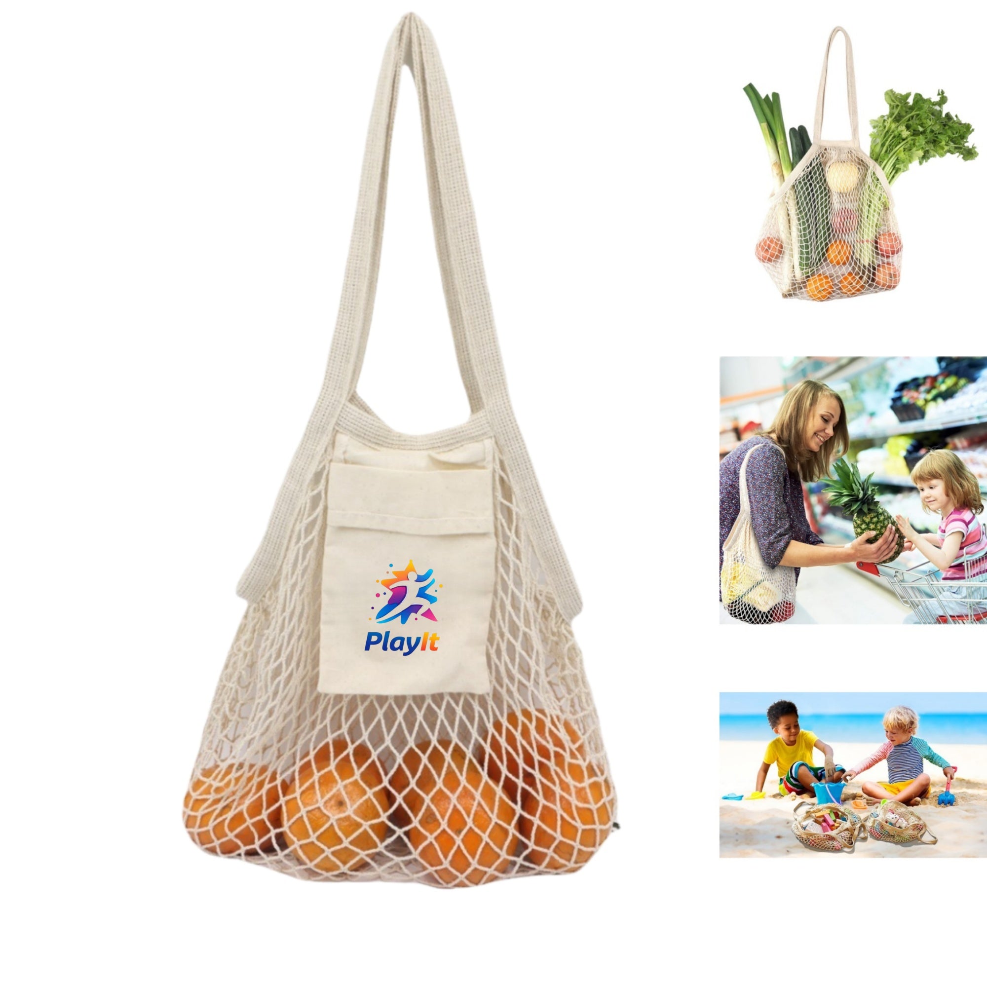 Collapsible Cotton Mesh Tote Bag - Sustainable Campaign Essential