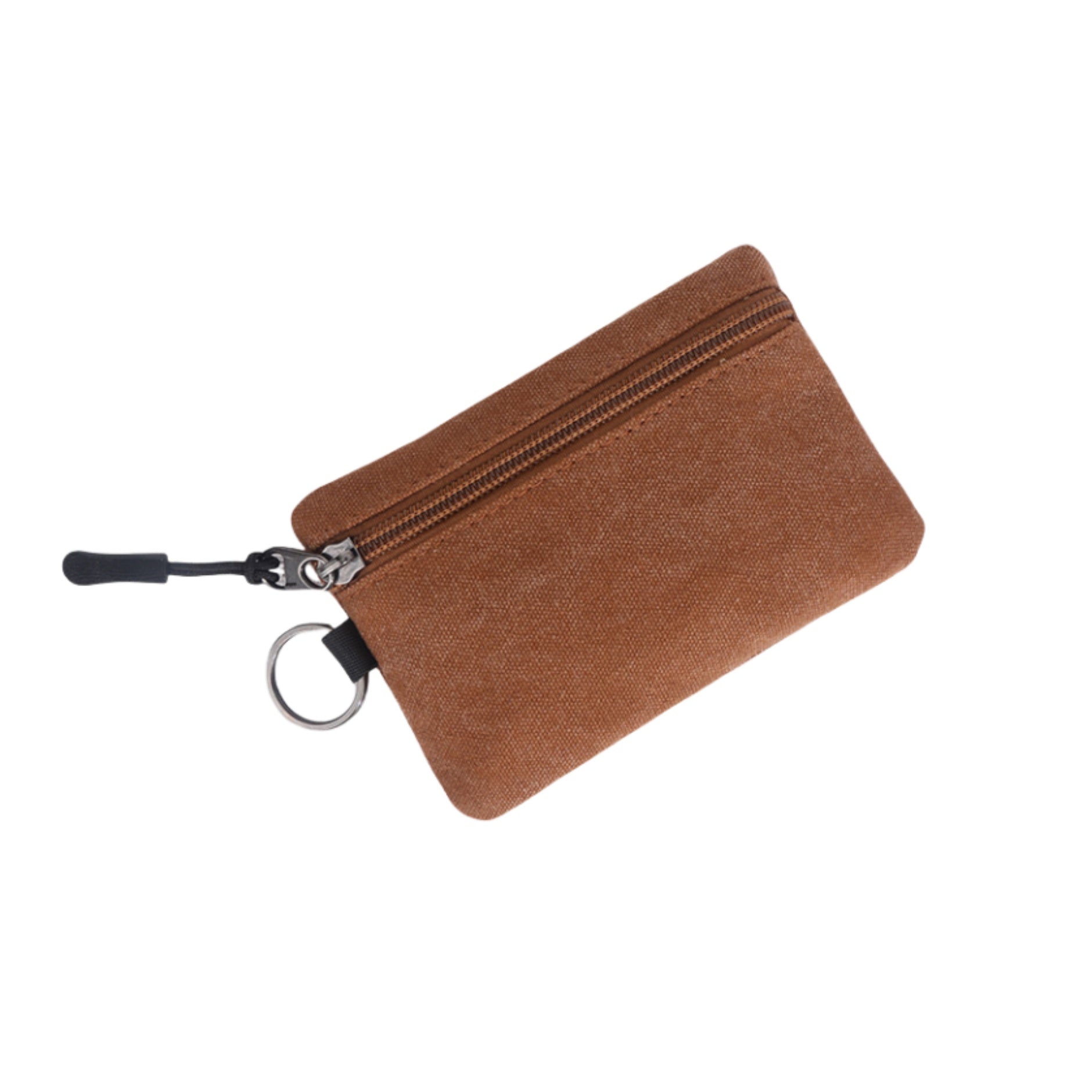 Small Zippered Coin Pouch with Key Ring view 5