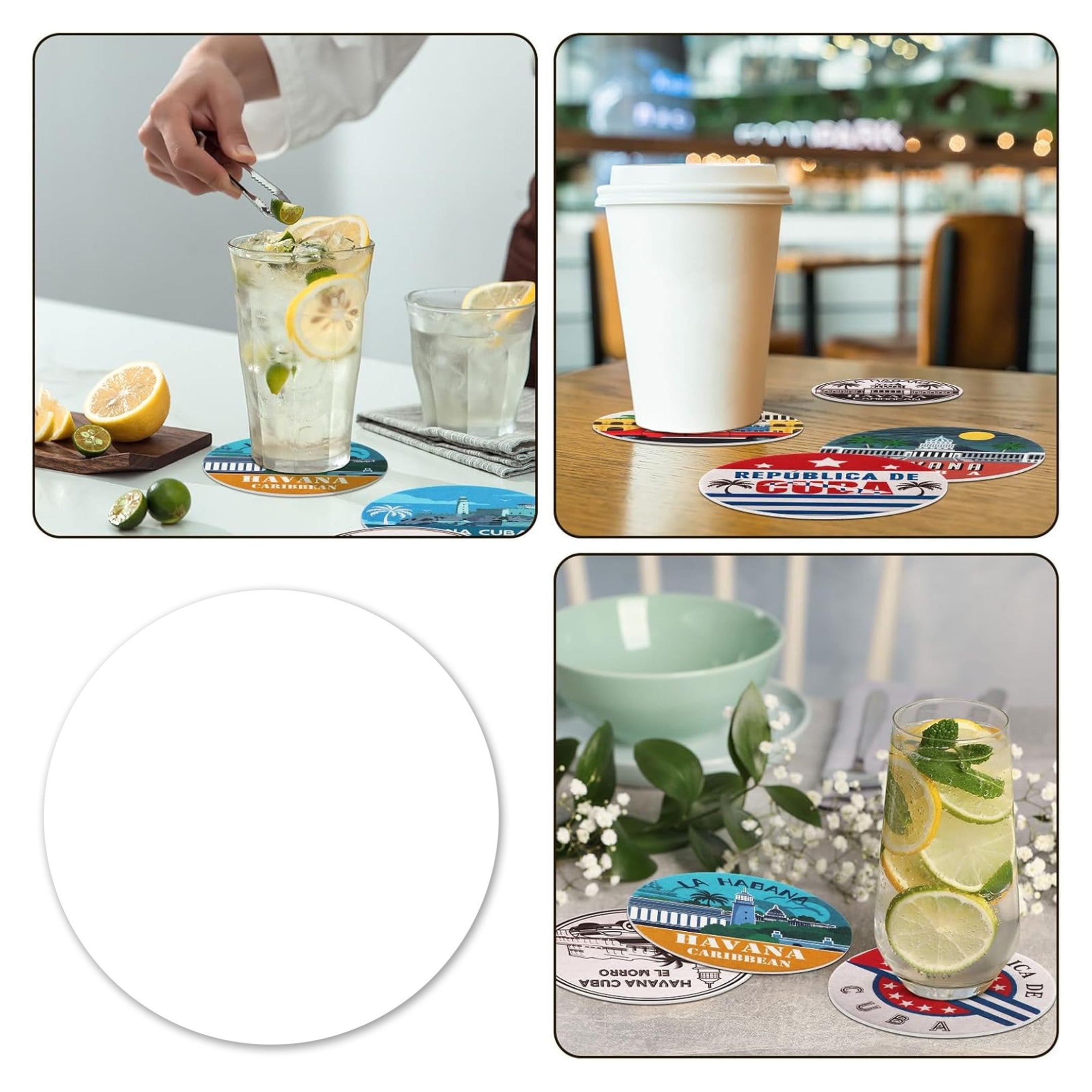Full Color Printed Paper Coasters - 4" Round - Branded Hydration Essential view 3