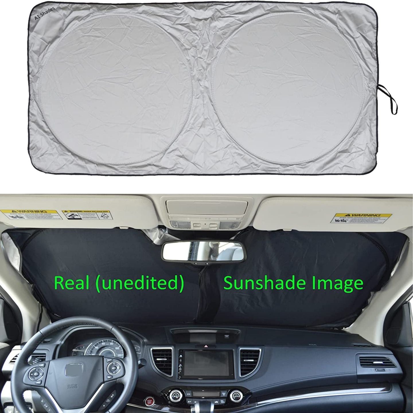 Double Circle Car Sun Shade - Seasonal Branded Gift view 3