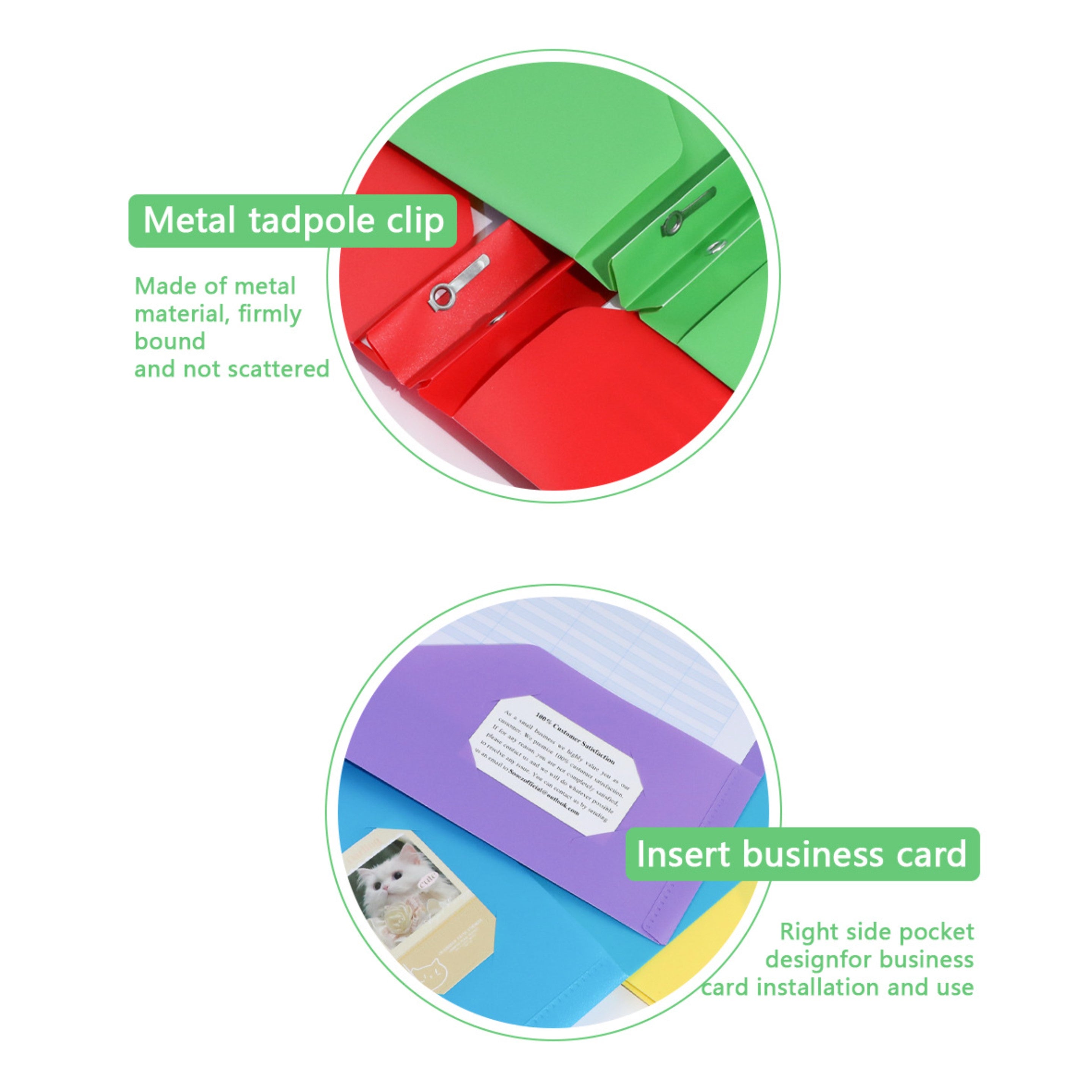 Durable Plastic Folder with 2 Pockets & Fasteners - Branded Office & Event Essential view 3