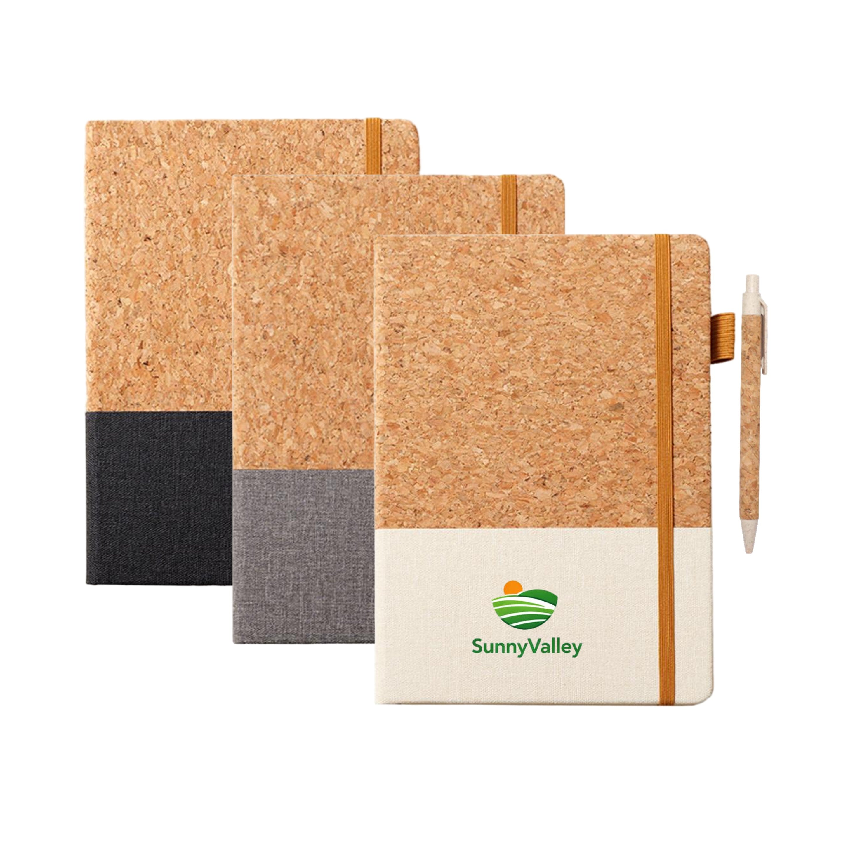 Cork Journal with Eco Pen - Ocean - Branded Office & Event Essential